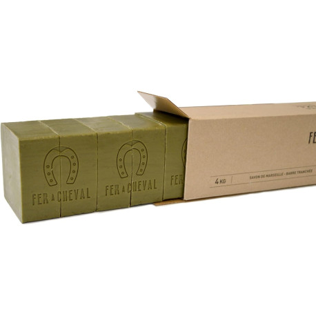 BARRE DE SAVON DE MARSEILLE HUILE D'OLIVE 1 KG Fer a Cheval