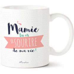MUG personnalisé MAMIE TU ES LE SOURIRE DE MA VIE