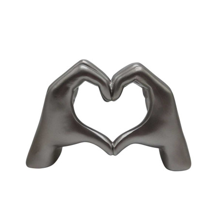 SCULPTURE MAINS COEUR ARGENT