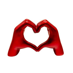 SCULPTURE MAINS COEUR ROUGE