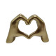 SCULPTURE MAINS COEUR OR