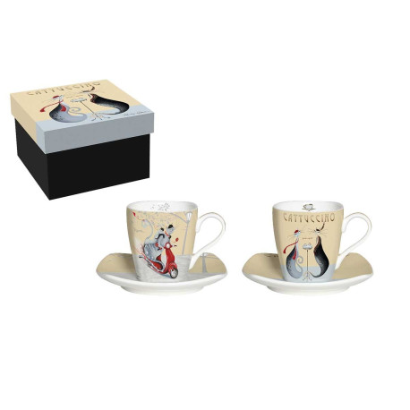 COFFRET 2 TASSES EXPRESSO CATTUCCINO