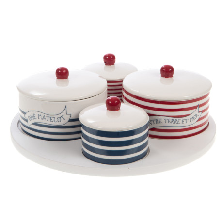 COF PLAT + 4 BOLS MARINIERE