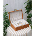 COFFRET A BIJOUX LOUISE VELOURS CAMEL