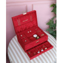 COFFRET A BIJOUX DENISE VELOURS ROUGE
