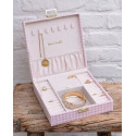 COFFRET A BIJOUX ANNE PIED DE POULE ROSE