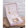 COFFRET A BIJOUX ANNE PIED DE POULE ROSE