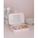 COFFRET A BIJOUX BRIGITTE PIED DE POULE ROSE