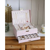 COFFRET A BIJOUX DENISE PIED DE POULE ROSE