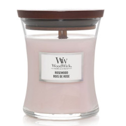 Bougie parfumée BOIS DE ROSE Woodwick petite jarre
