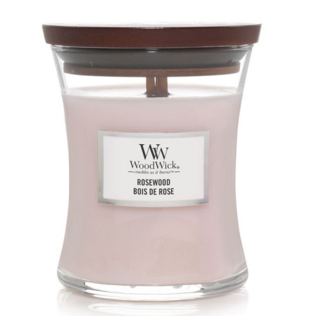 Bougie parfumée BOIS DE ROSE Woodwick petite jarre