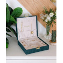 COFFRET A BIJOUX ANNE VELOURS VERT