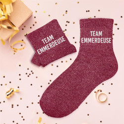 CHAUSSETTE PAILLETTES TEAM EMMERDEUSE