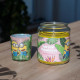 Bougie Minions Spread Happiness Petite Jarre, parfum fruité et gourmand aux notes de cerise, pomme, citron vert, fraise, orange,