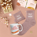 COFFRET MUG+CHAUSSETTES PAILLETTES FILLE CHÉRIE