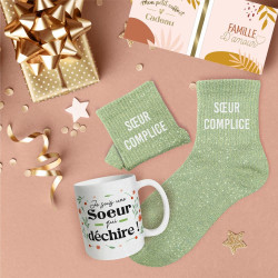 COFFRET MUG+CHAUSSETTES PAILLETTES SOEUR COMPLICE