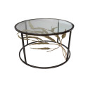 TABLE BASSE FEUILLAGE NOIR/OR