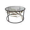 TABLE BASSE FEUILLAGE NOIR/OR