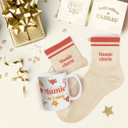 COFFRET MUG+CHAUSSETTES PAILLETTES MAMIE CHÉRIE