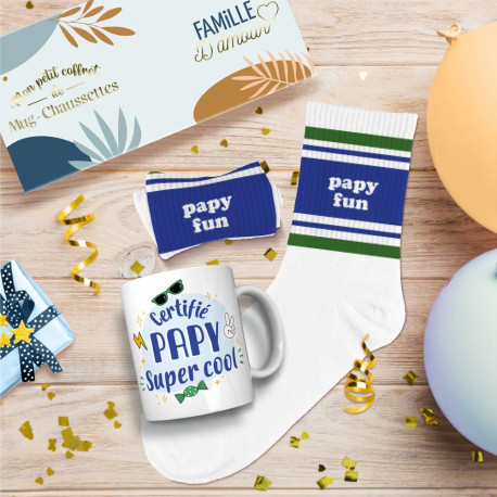 COFFRET MUG+CHAUSSETTES PAILLETTES PAPY FUN