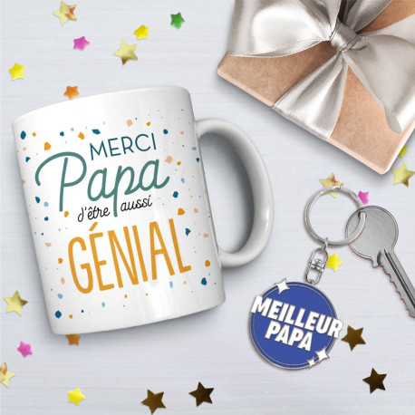 COFFRET MUG+PORTE CLÉS MEILLEUR PAPA