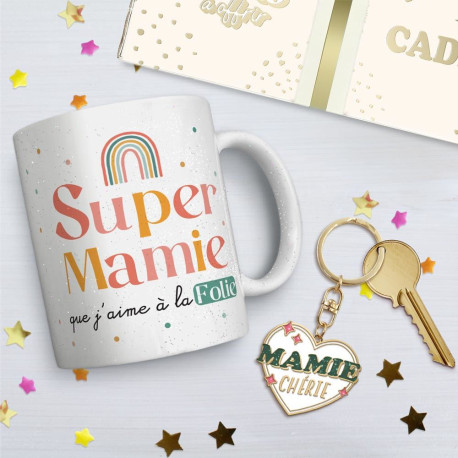 COFFRET MUG+PORTE CLÉS MAMIE CHÉRIE