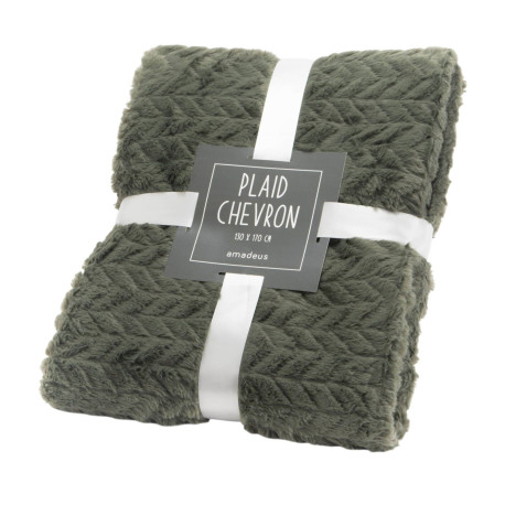 PLAID CHEVRON KAKI 130X170