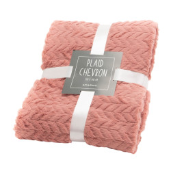 PLAID CHEVRON ROSE 130X170