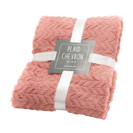 PLAID CHEVRON ROSE 130X170