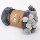 PONNIE PLAID GRIS Pompons 130X170