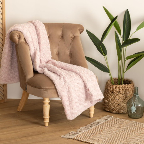 PLAID VIEUX ROSE 130X170