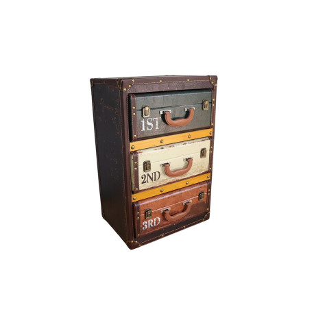 MEUBLE VALISE 3 TIROIRS