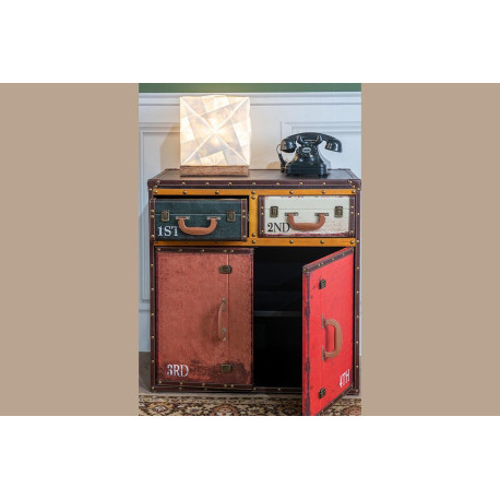 MEUBLE VALISE 2 TIROIRS & 2 PORTES