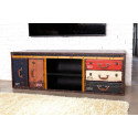 MEUBLE VALISE TÉLÉ 2 PORTES & 3 TIROIRS