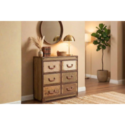 MEUBLE VALISE 6 TIROIRS