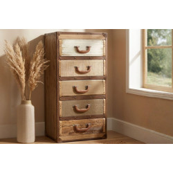 MEUBLE VALISE 5 TIROIRS