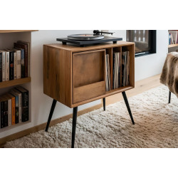 MEUBLE VINYLS BOIS PIN & MÉTAL