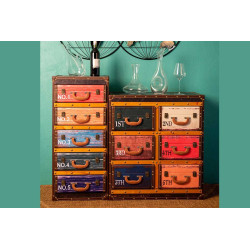 MEUBLE VALISE DOUBLE 6 TIROIRS