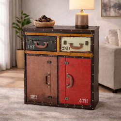 MEUBLE VALISE 2 TIROIRS & 2 PORTES