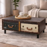 TABLE BASSE VALISE 2 TIROIRS