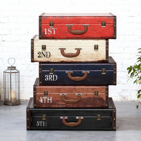 MEUBLE VALISE 5 TIROIRS DÉCALÉS