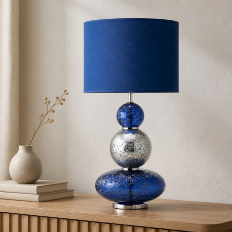 VOLCANIQUE lampe à poser céramique bleue 61cm E27