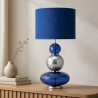 VOLCANIQUE lampe à poser céramique bleue 61cm E27