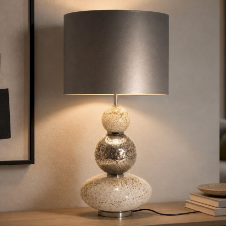 VOLCANIQUE lampe à poser verre Beige 66cm E27