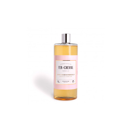SAVON LIQUIDE PARFUMÉ PETALES DE ROSES 1 L Fer a Cheval