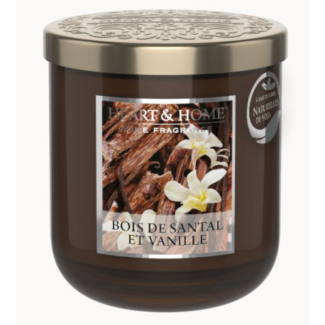 Bougie parfumée BOIS DE SANTAL VANILLE Heart and Home