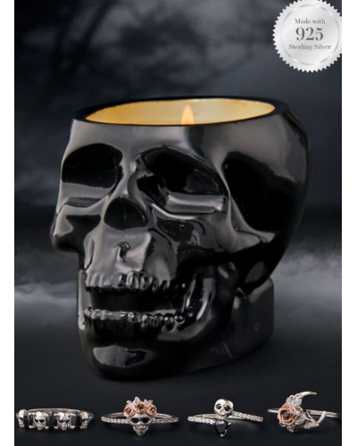 Bougie parfumée MIDNIGHT TEAKWOOD SKULL-Charmed Aroma