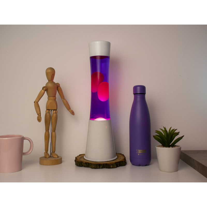 Lampe à Lave Fusée - violet avec lave rose - base noire - i-total - Axeswar  Design