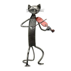 STATUETTE CHAT VIOLONISTE
