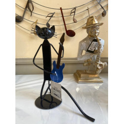 STATUETTE CHAT BASSISTE